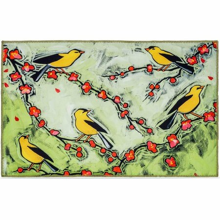 DECORACION 22 x 32 in. Goldfinches Area Rug DE2978098